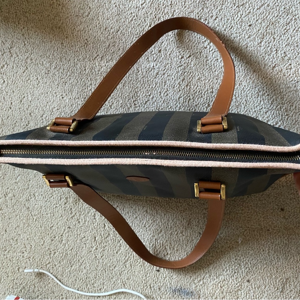 Fendi Pequin Striped shoulder Tote Bag - Picture 10 of 14